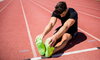 A man stretching before working out