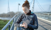 Woman checking her heart rate