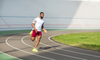 A man running track