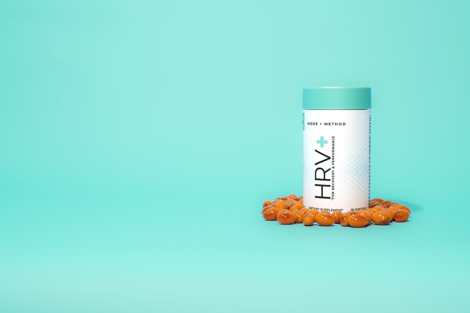 Bottle of HRV+ supplement pills