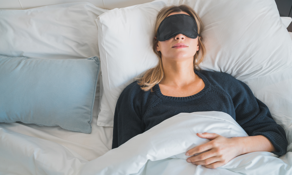 A woman improving her sleep
